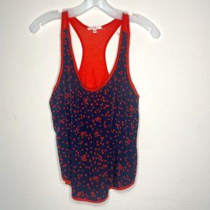 Mauve Small Orange Navy Star Racerback tank Anthropology